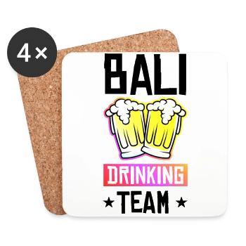Bali Drinking Team - Coasters (set of 4) - white - Front