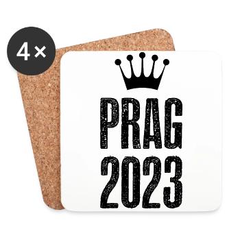 Prague 2023 Krona - Coasters (set of 4) - white - Front