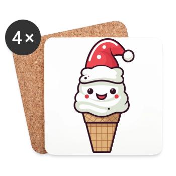 Eis Weihnachten Lecker - Untersetzer (4er-Set) - Weiß - Vorne