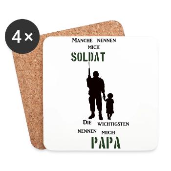 Soldaten. Papa. Soldat. Bundeswehr. - Untersetzer (4er-Set) - Weiß - Vorne