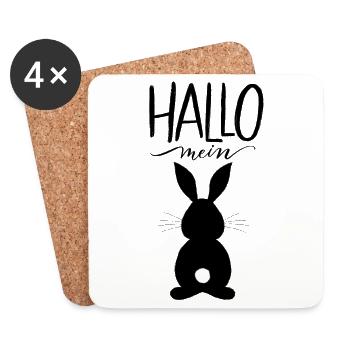 Hallo mein Hase - Untersetzer (4er-Set) - Weiß - Vorne