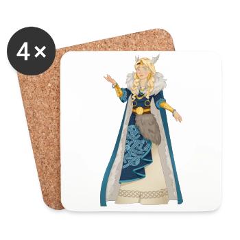Blonde Queen from North Viking Middle Ages - Coasters (set of 4) - white - Front