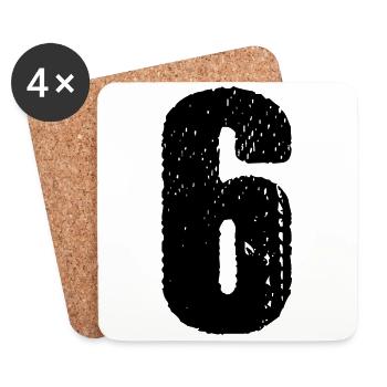Maillot numéro 6 - Dessous de verre (lot de 4) - blanc - Devant