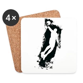 Basketball Air Man Noir - Dessous de verre (lot de 4) - blanc - Devant