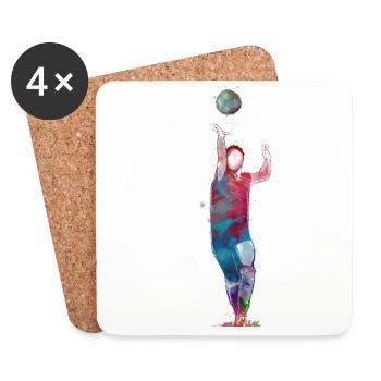 Sport de volley-ball #volleyball - Dessous de verre (lot de 4) - blanc - Devant