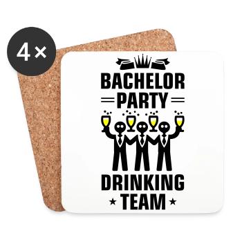 Bachelor Party Drinking Team Jga - Untersetzer (4er-Set) - Weiß - Vorne