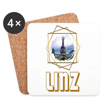 Linz Austria Skyline City Home Love - Coasters (set of 4) - white - Front