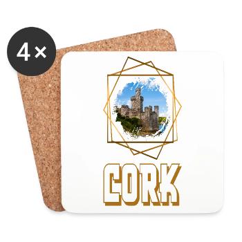 Cork Irlande Ville Skyline Home Love Gold - Dessous de verre (lot de 4) - blanc - Devant