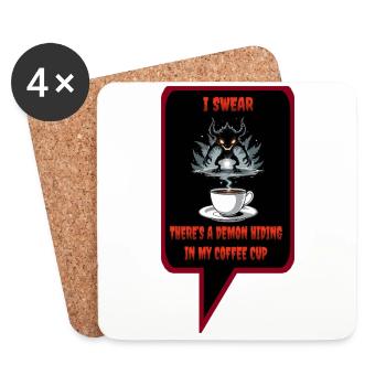 Dämon im Kaffee - Untersetzer (4er-Set) - Weiß - Vorne