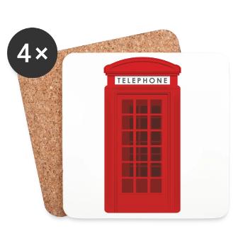 Phone Box - Coasters (set of 4) - white - Front