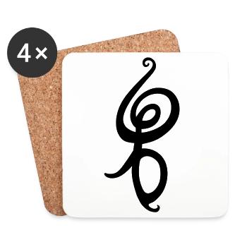 Hakuna Matata - African Symbol - Untersetzer (4er-Set) - Weiß - Vorne