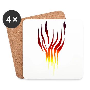 Flames Tribal - Coasters (set of 4) - white - Front