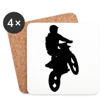 moto cross - Dessous de verre (lot de 4) - blanc - Devant