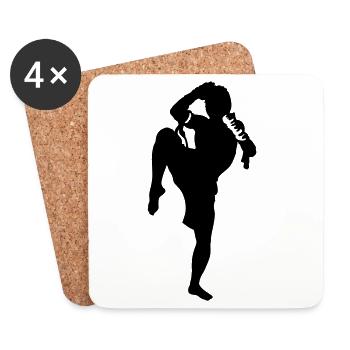 kikboxing_2 - Dessous de verre (lot de 4) - blanc - Devant
