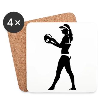 beachvolleyball - Coasters (set of 4) - white - Front