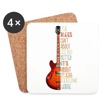 Guitar Blues Music Gift for Musicians - Coasters (set of 4) - white - Front