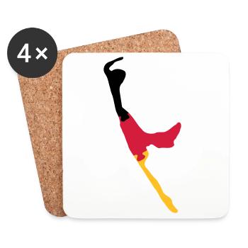 Sylt Puzzle - schwarz rot gold - Untersetzer (4er-Set) - Weiß - Vorne