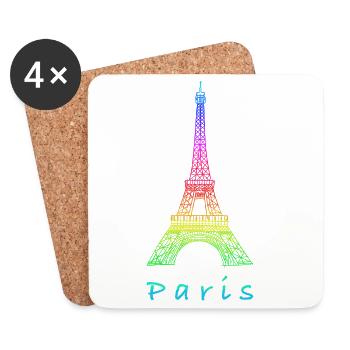 Paris Eiffelturm - Untersetzer (4er-Set) - Weiß - Vorne