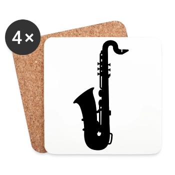 saxophone - Dessous de verre (lot de 4) - blanc - Devant