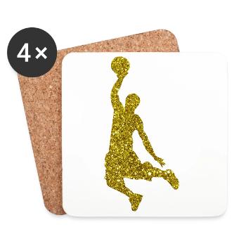 Gold Basketball - Untersetzer (4er-Set) - Weiß - Vorne