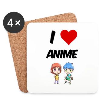 i love anime - Coasters (set of 4) - white - Front