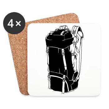 rucksack camping backpacker symbol - Untersetzer (4er-Set) - Weiß - Vorne