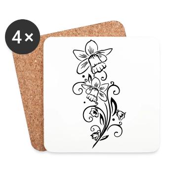 Easter Bells Daffodils Spring - Coasters (set of 4) - white - Front
