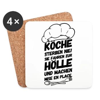 Koch kochen Kochkunst Köchin - Untersetzer (4er-Set) - Weiß - Vorne