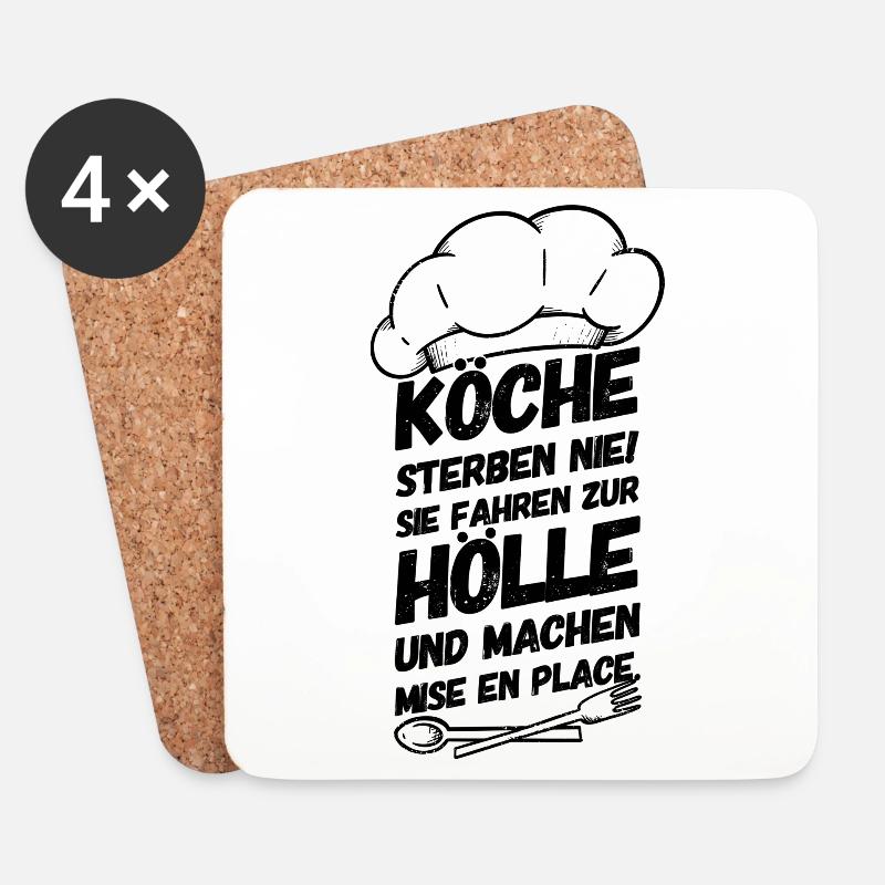 Koch kochen Kochkunst Köchin - Untersetzer (4er-Set) - Weiß