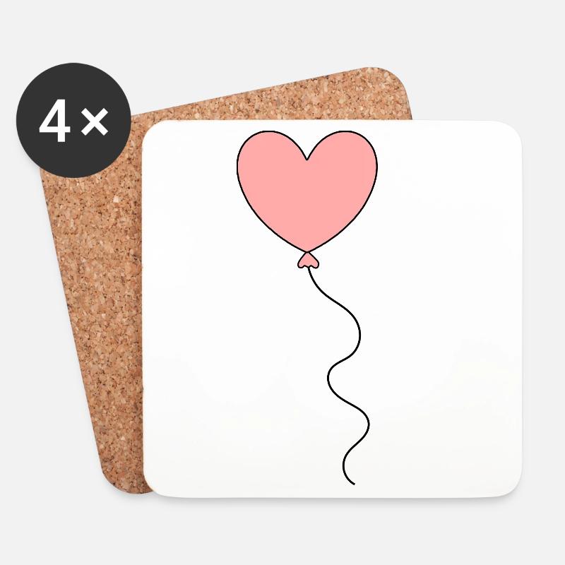 pinkes Herz rosa rot Herzen Geschenk Valentinstag - Untersetzer (4er-Set) - Weiß