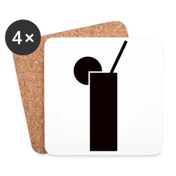 Drink Design in schwarz - Untersetzer (4er-Set) - Weiß - Vorne