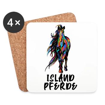 Cool Isländer Pferde Statement Islandpferde - Untersetzer (4er-Set) - Weiß - Vorne