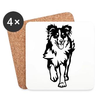 Berger australien - Dessous de verre (lot de 4) - blanc - Devant