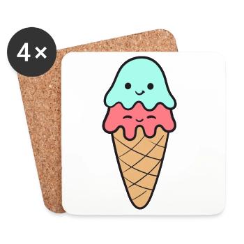 Ice Cream Ice Cream - Coasters (set of 4) - white - Front