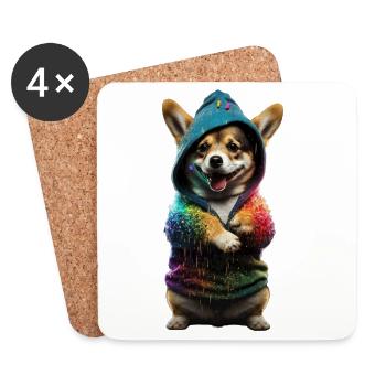 Stylish Pup - Coasters (set of 4) - white - Front