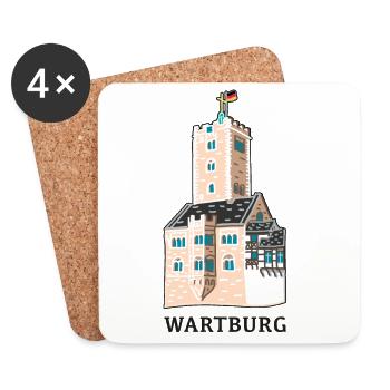 Wartburg bei Eisenach, Thüringen - Untersetzer (4er-Set) - Weiß - Vorne