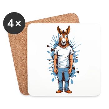 Donkey man - Coasters (set of 4) - white - Front