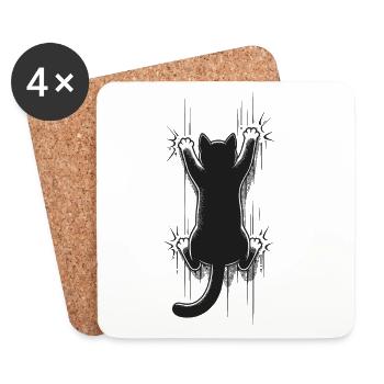 Katze Katzenliebe lustigeTiere - Untersetzer (4er-Set) - Weiß - Vorne