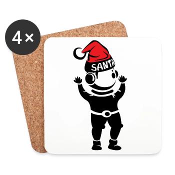 Astronaute Noël Noël chapeau Space Rocket - Dessous de verre (lot de 4) - blanc - Devant