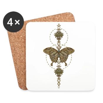 The elegance of the butterfly. - Coasters (set of 4) - white - Front