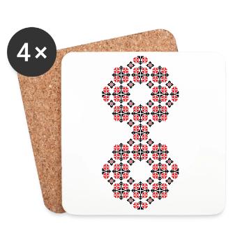 Lucky number 8 - Traditional Romanian folk art ins - Coasters (set of 4) - white - Front