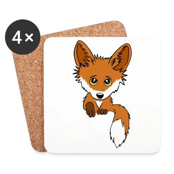 Fox - Coup d’œil hors du sac - Dessous de verre (lot de 4) - blanc - Devant