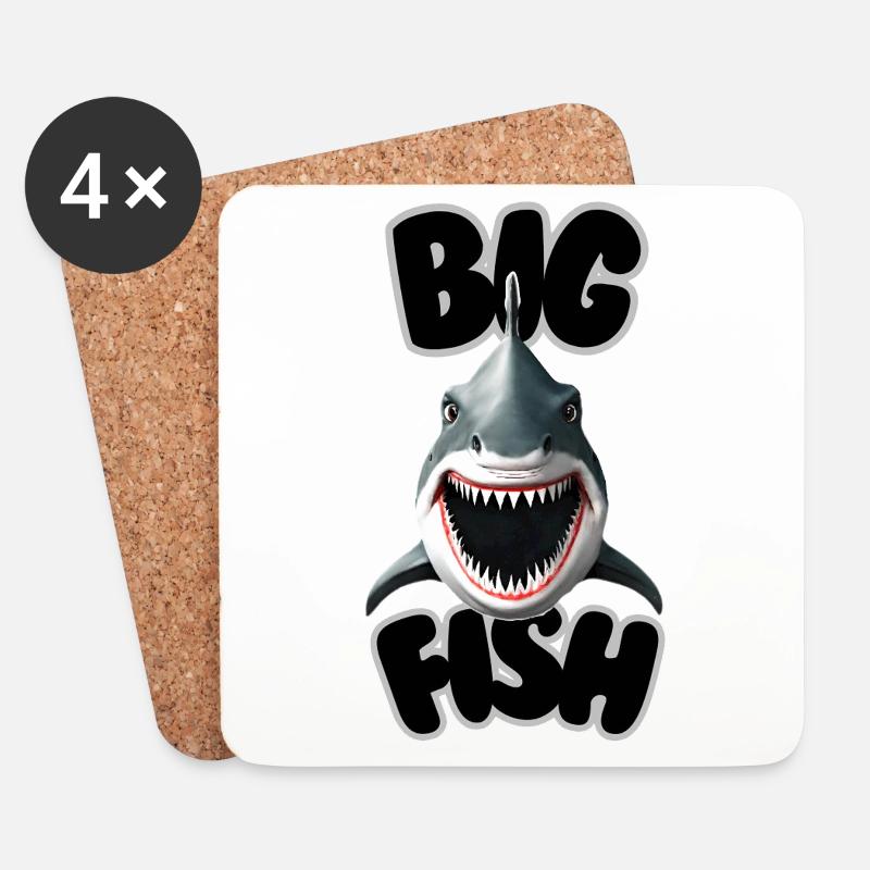 Big Fish - Untersetzer (4er-Set) - Weiß