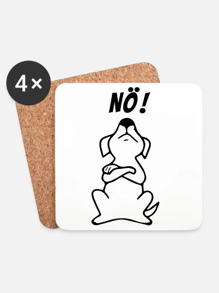 Hund nö - Untersetzer (4er-Set) - Weiß