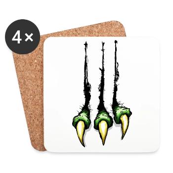 Monster Krallen Dino saurier Halloween Riss Kralle - Untersetzer (4er-Set) - Weiß - Vorne