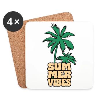 Summer Vibes Palme - Untersetzer (4er-Set) - Weiß - Vorne