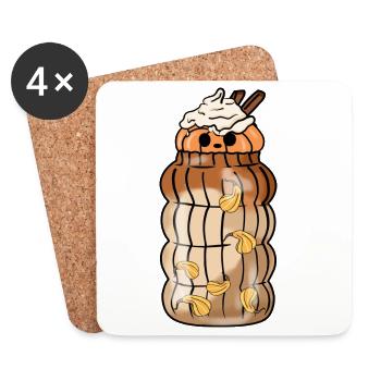 Pumpkin Spice Latte - Thanksgiving Halloween Autmn - Dessous de verre (lot de 4) - blanc - Devant