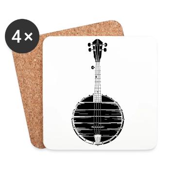 Banjo Skizze - Untersetzer (4er-Set) - Weiß - Vorne