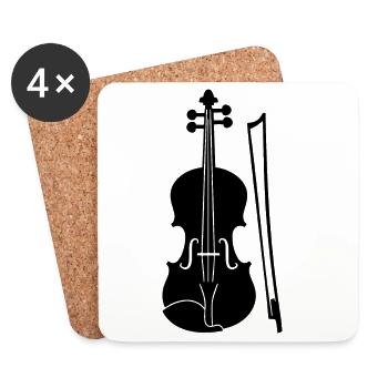 Graphic Violin - Coasters (set of 4) - white - Front