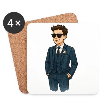 Groom Bachelor - Coasters (set of 4) - white - Front